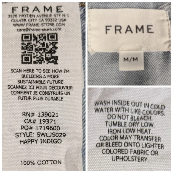 FRAME Sleeveless Wide-Leg Denim Jumpsuit $478 Belted Utility Size M J1838 - Picture 11 of 11